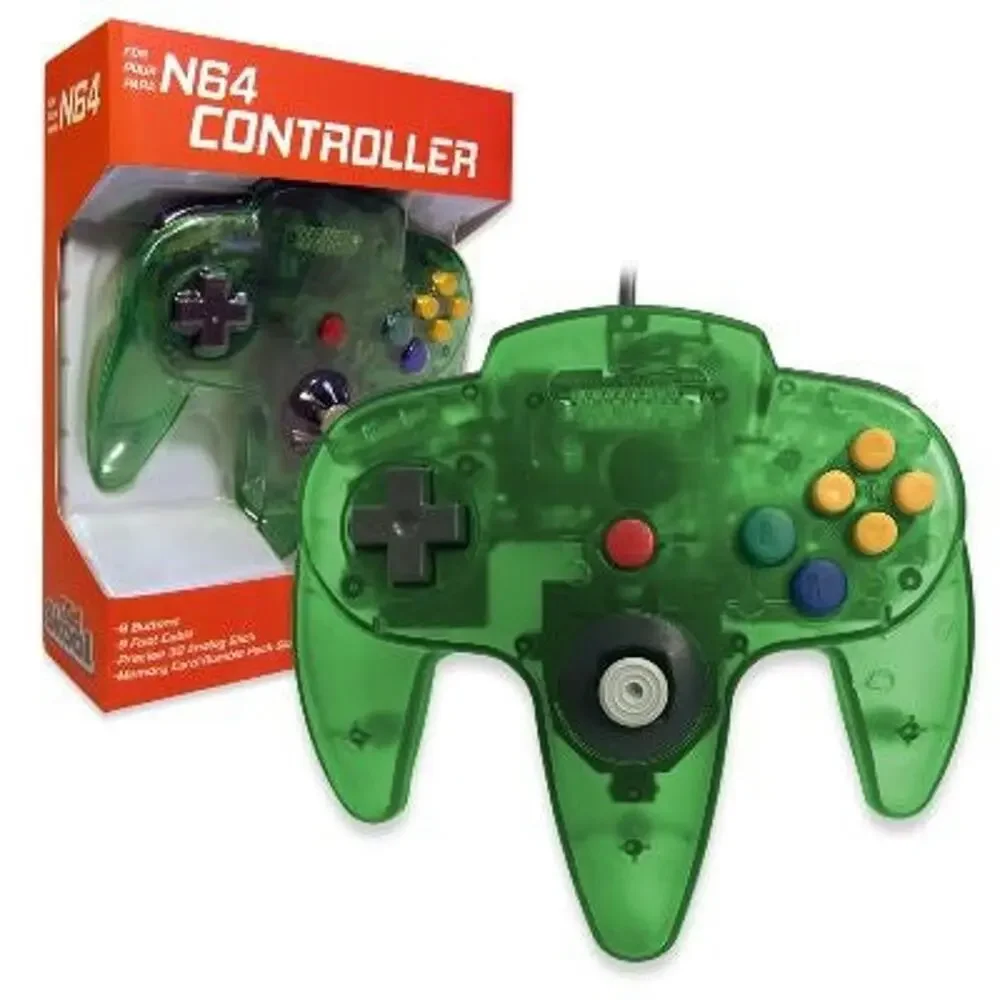 2 N64 Controllers - Red & Jungle Green (NEW) - Nintendo64 - Old Skool